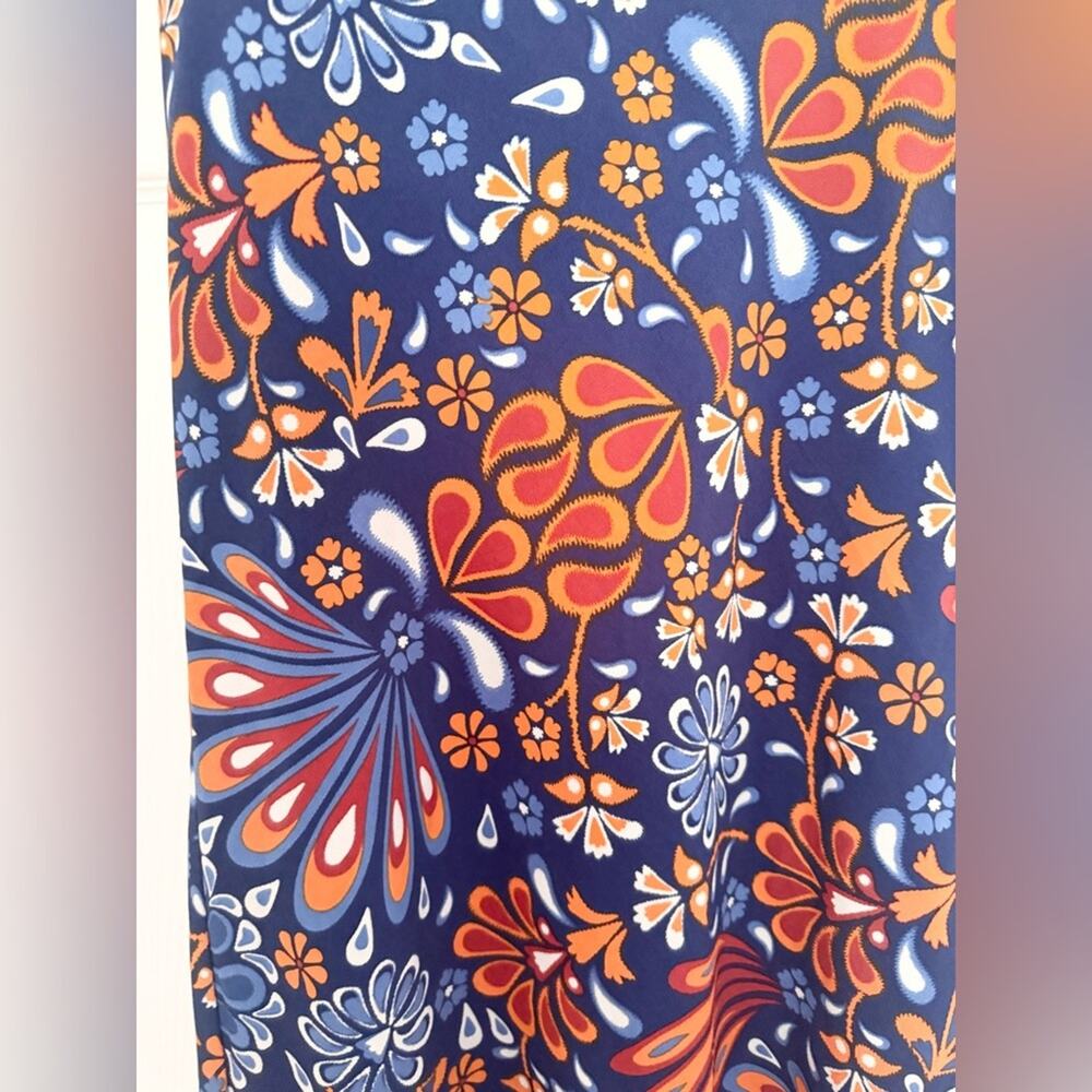 NWT Sigrid Olsen Flowers Floral Midi Skirt Orange Purple Funky Size Small - Picture 3 of 6